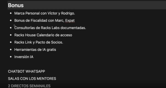 Bonus extra Racks Academy