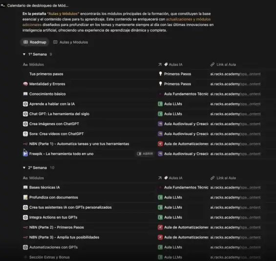 Módulo introductorio Racks Academy