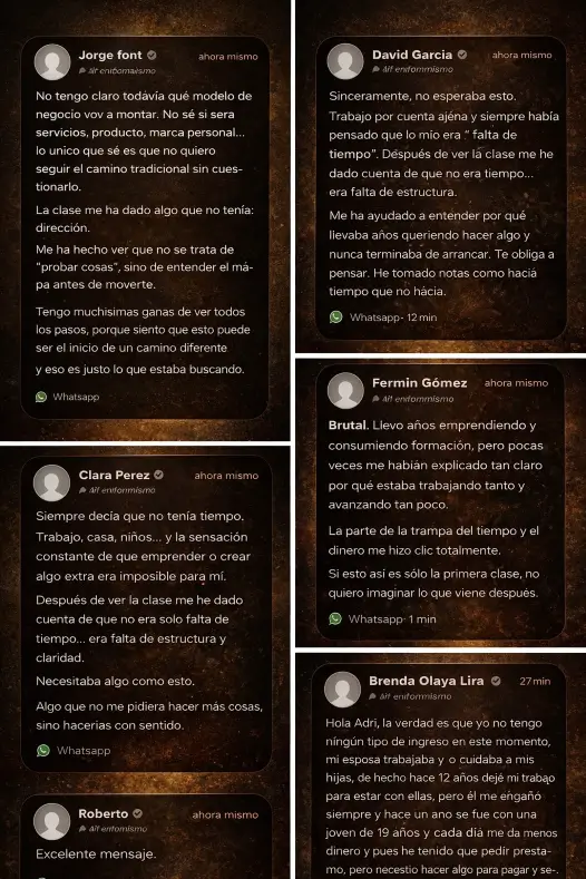 Interacción de personas en el evento gratuito: Cimientos empresariales de Adri Kastel