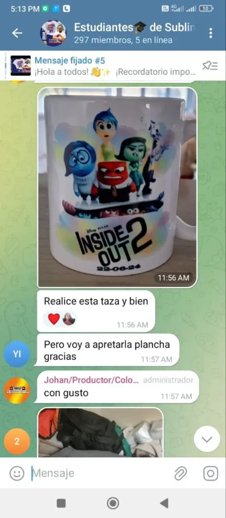 Logro de un estudiante del curso El rentable negocio de la sublimación