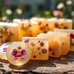 Jabones de glicerina con flores secas